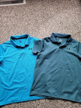 Under Armour Youth Medium Blue Performance Polo Shirts